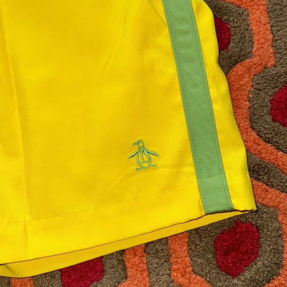 Original Penguin Yellow and Green Board Shorts Quick-Dry Swim Trunks swimsuit 32 - Picture 3 of 7